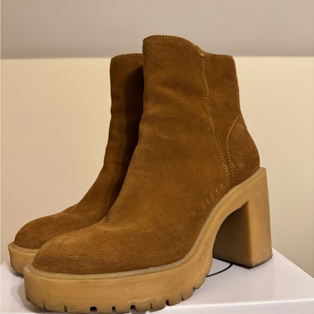 Dolce Vita Tan Suede Ankle Boots